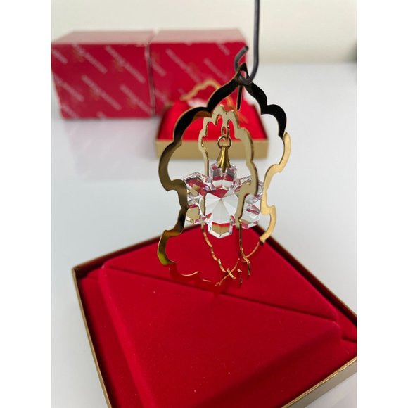 Set of 2 Reed & Barton Gold & Crystal Christmas Tree Ornaments - Picture 8 of 12